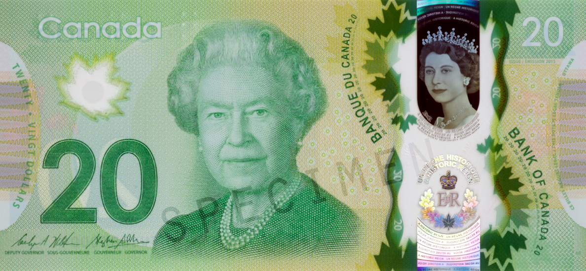 سخنگوی بانک مرکزی کانادا:تصویر ملکه الیزابت برای سالها بروی اسکناس ها و سکه ها باقی خواهد ماند